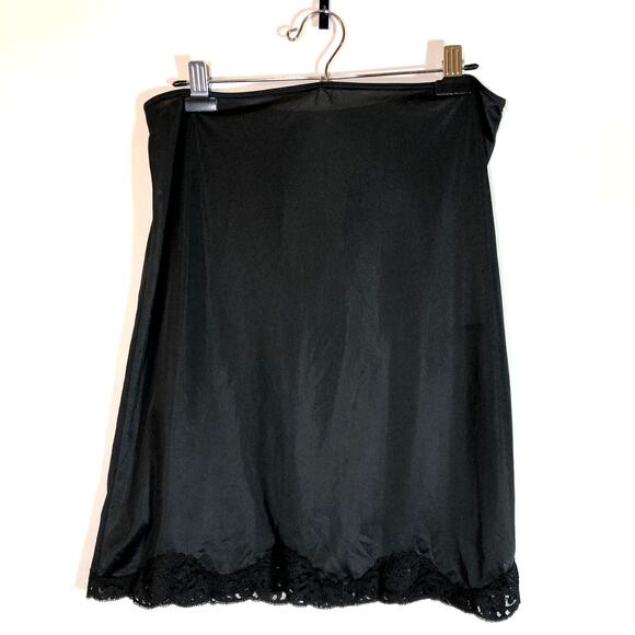 1970s Black Half-Slip with Lace Trim, Large, Gaymode JC Penney Vintage - Picture 2 of 9